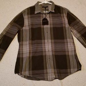 John Varvatos USA Men's Gray Plaid Button-down